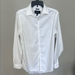 Kenneth Cole White Dress Shirt Crisp Cotton Formal